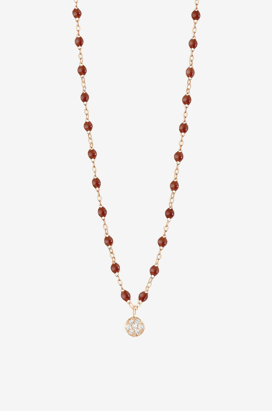 GIGI CLOZEAU Collier en or rose à pendentif diamant Puce Moka - 42 cm Femme MARRON 2