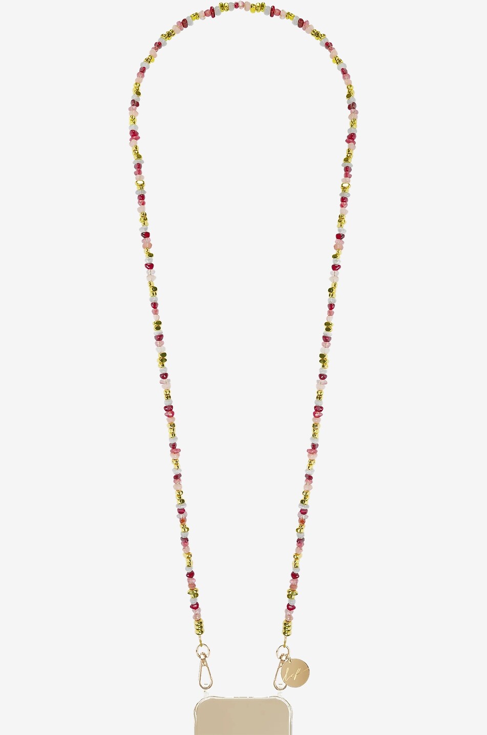 LA COQUE FRANCAISE Handykette aus goldenen und farbigen Perlen Liviya Rose Bordeaux Longue - 120cm Damen ROT 1