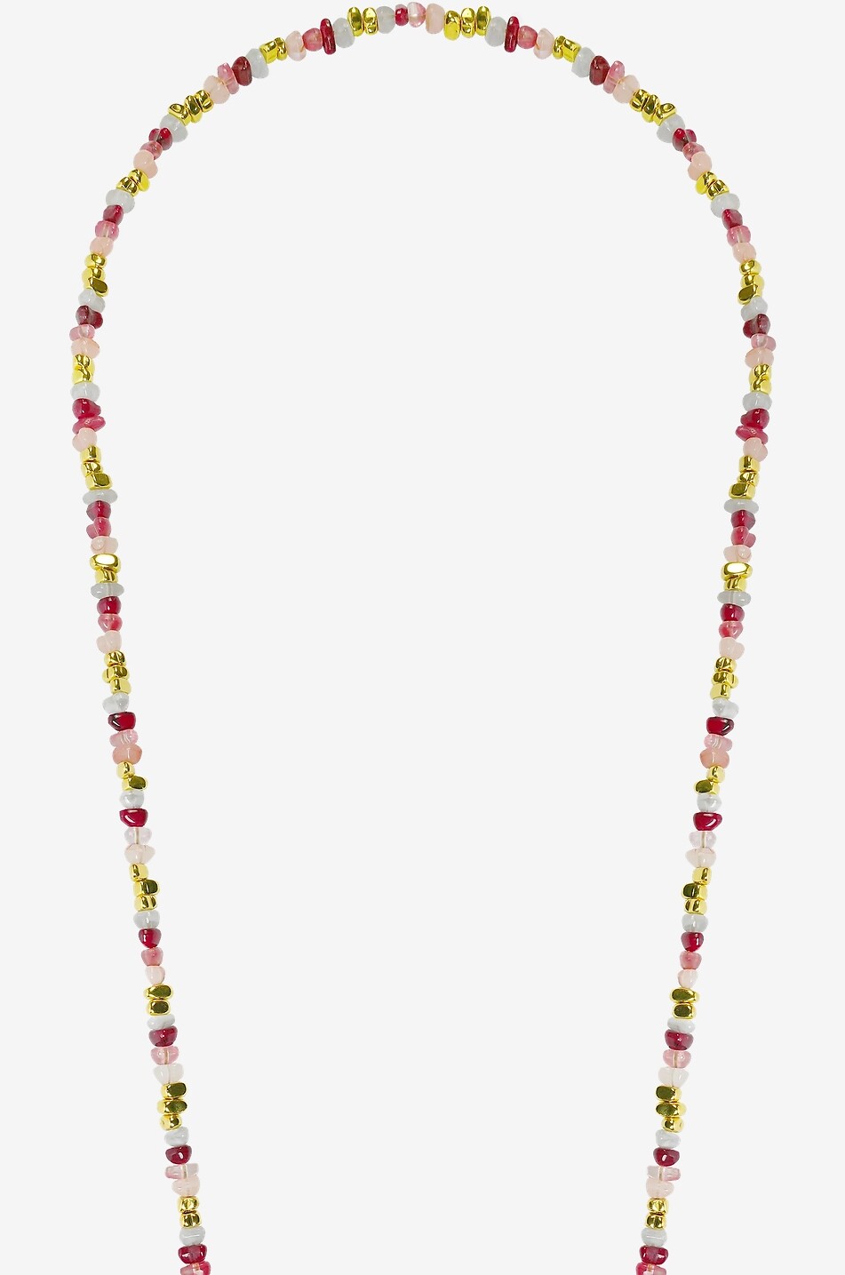 LA COQUE FRANCAISE Handykette aus goldenen und farbigen Perlen Liviya Rose Bordeaux Longue - 120cm Damen ROT 3