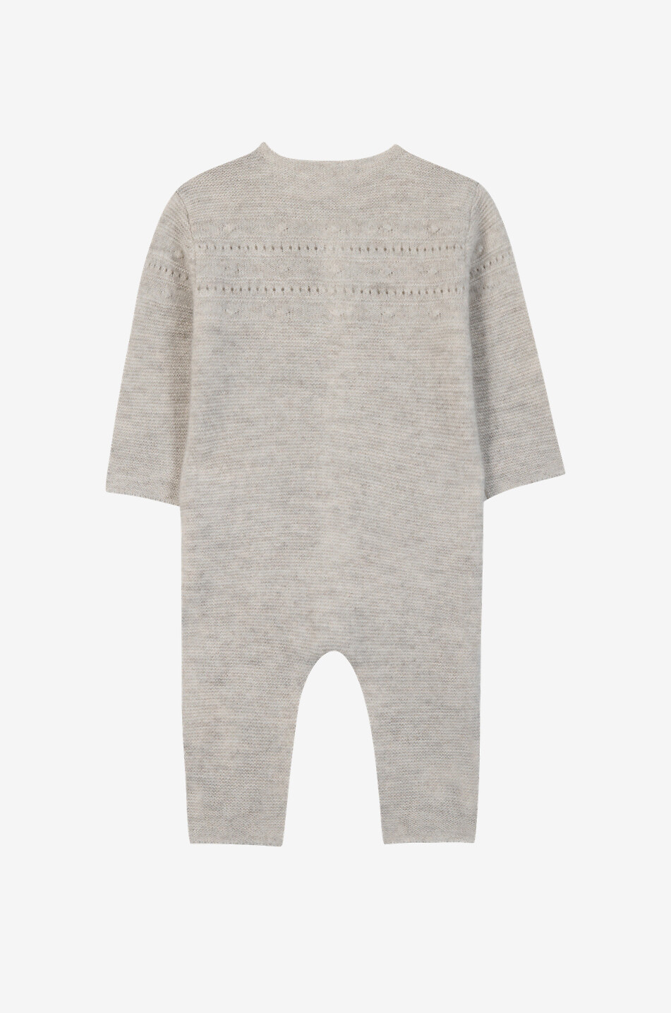 TARTINE ET CHOCOLAT Pointelle-Strick-Baby-Overall aus Wolle und Kaschmir Baby BEIGE 2