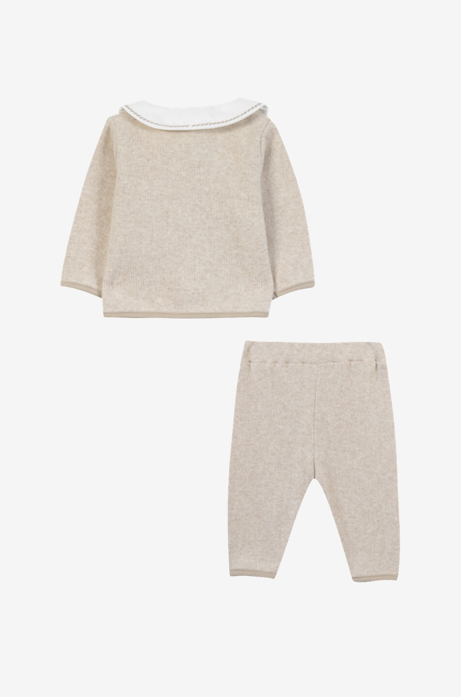 TARTINE ET CHOCOLAT TC baby cardigan and knit trousers set in wool and cashmere Baby BEIGE 3