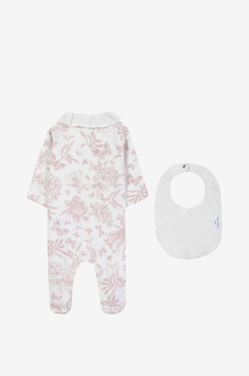 TARTINE ET CHOCOLAT Baby-Pyjama und Latz aus Jersey mit Toile-de-Jouy-Motiv Baby HELLROSA 2