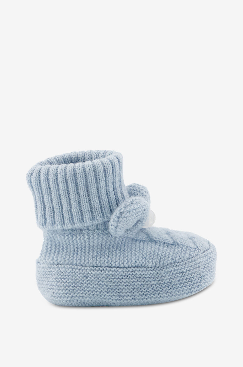 TARTINE ET CHOCOLAT Chaussons bébé en maille torsadée de laine et cachemire à nœud Bébé BLEU CLAIR 2