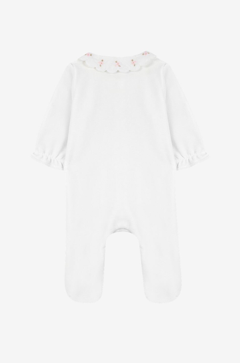 TARTINE ET CHOCOLAT Baby-Baumwoll-Pyjama mit Muschelsäumen und Blütenstickereien Baby CREMEFARBEN 2