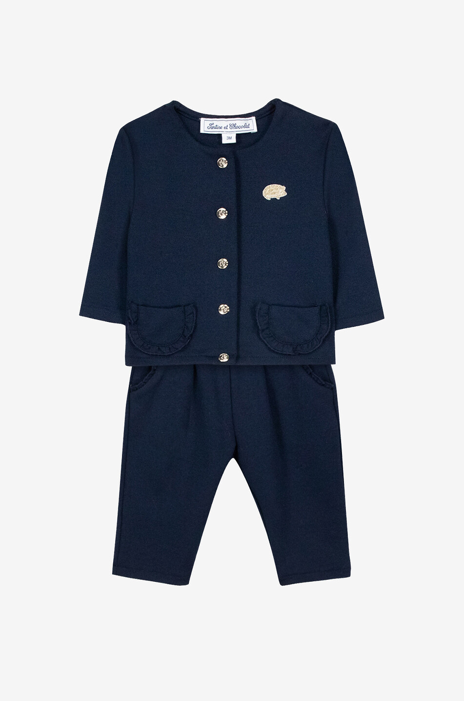 Hedgehog patch baby jogging suit