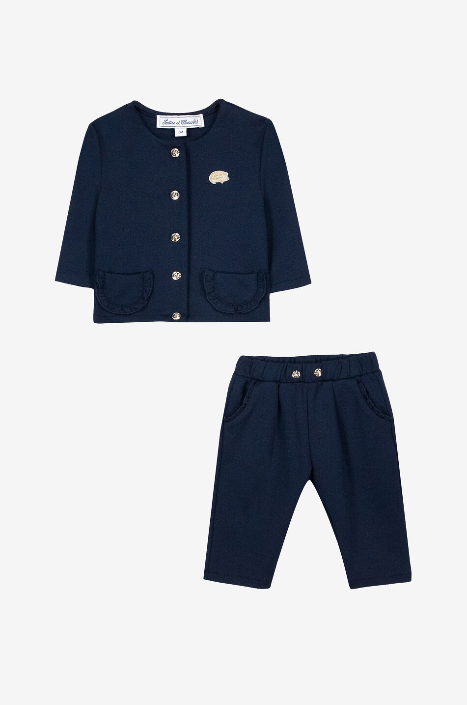 TARTINE ET CHOCOLAT Hedgehog patch baby jogging suit Baby MEDIUM BLUE 2