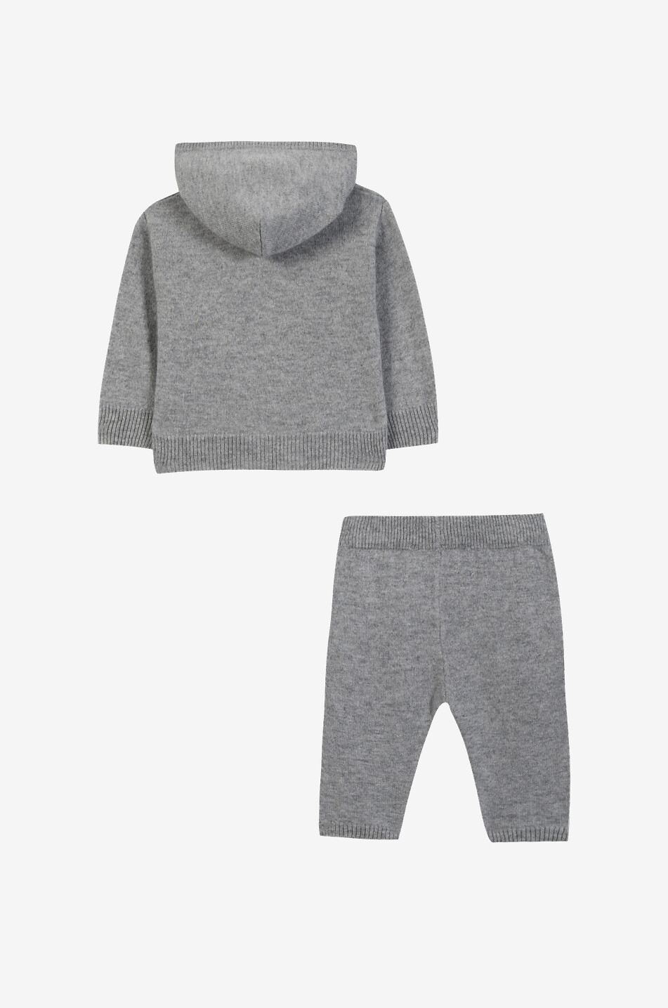 TARTINE ET CHOCOLAT Flower embroidered baby wool and cashmere knit jogging suit Baby GREY 3
