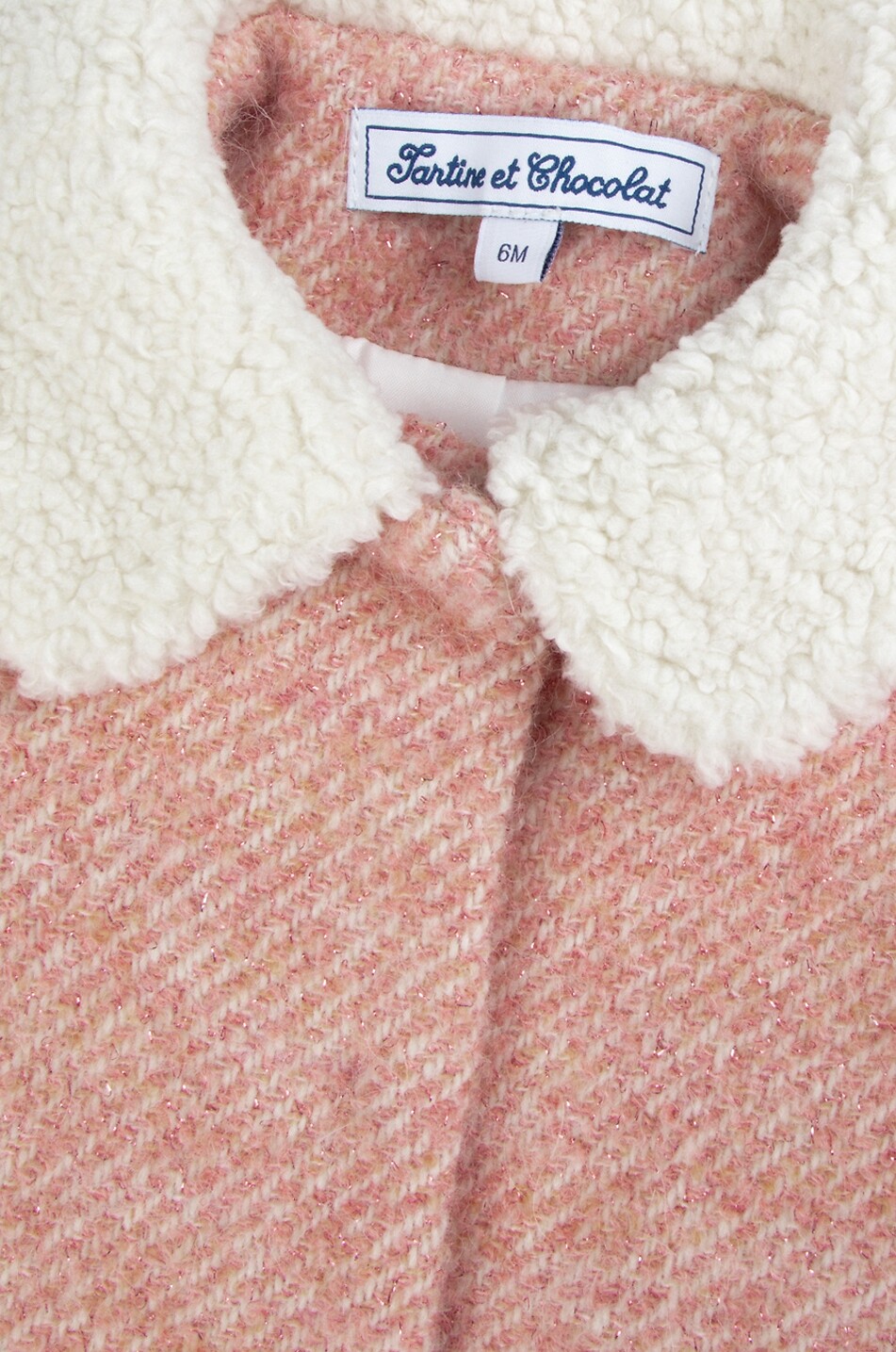 TARTINE ET CHOCOLAT A-förmiger Wollmix-Baby-Mantel mit Kragen in Shearling-Optik Baby HELLROSA 7