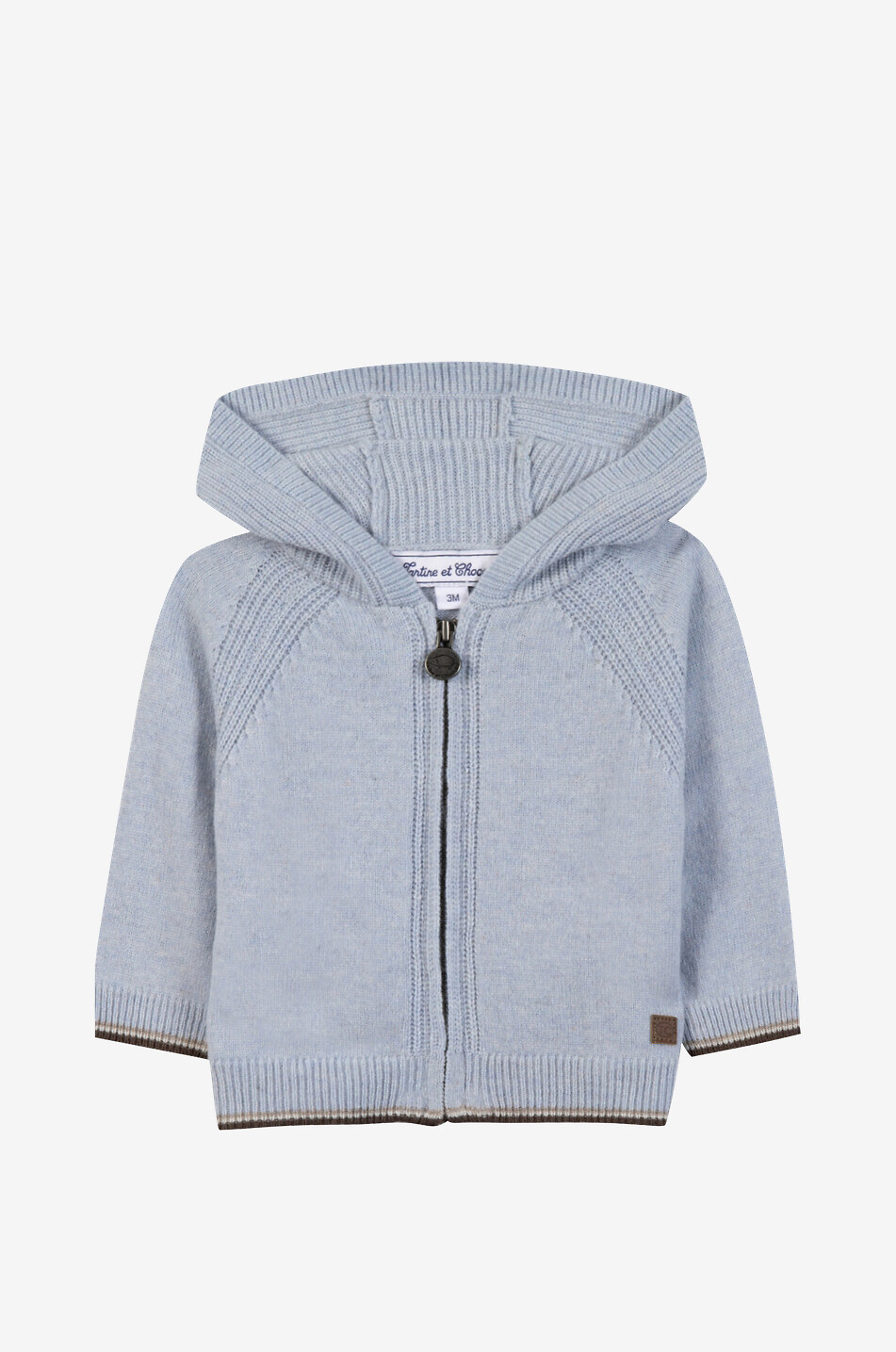Baby-Kapuzen-Cardigan aus Wollmischstrick