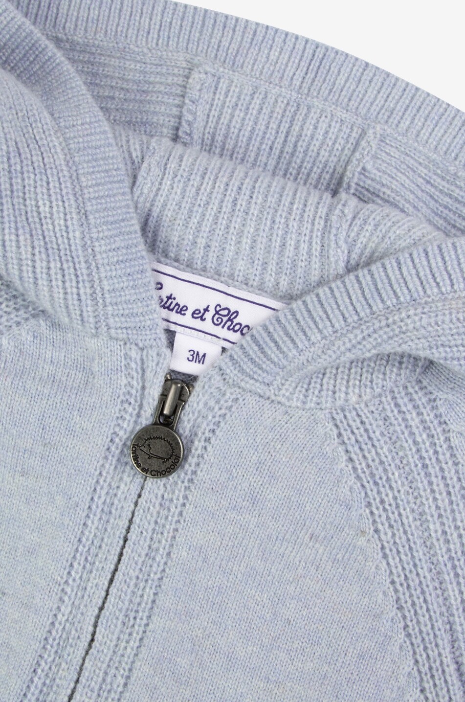 TARTINE ET CHOCOLAT Baby-Kapuzen-Cardigan aus Wollmischstrick Baby GRAU 7