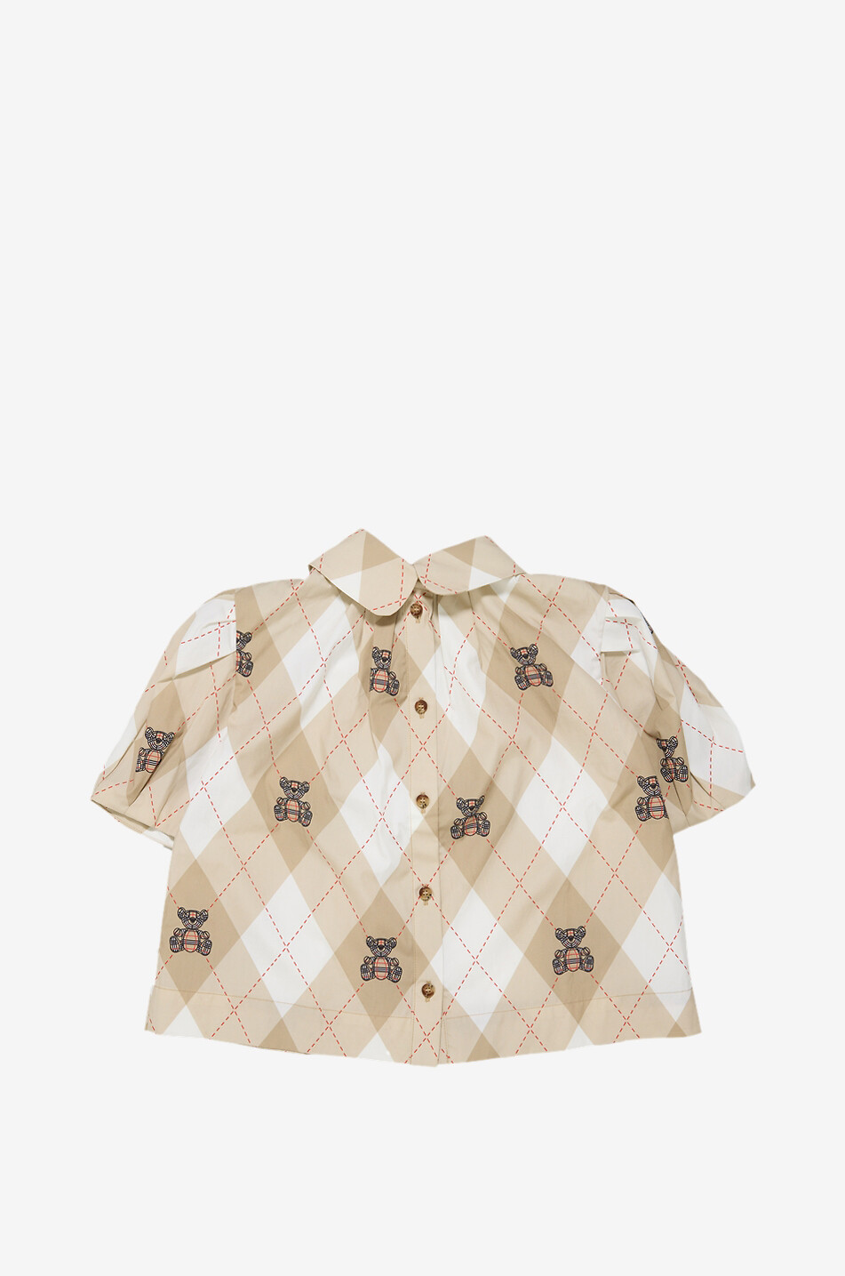 BURBERRY Ada check cotton short-sleeved girl's blouse Girl MULTI COLOURED 2