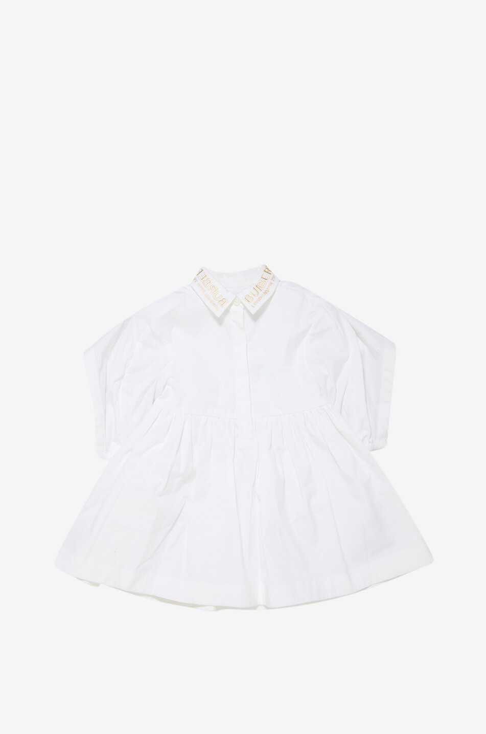 BURBERRY Baby puffed short-sleeved cotton dress Baby WHITE 1
