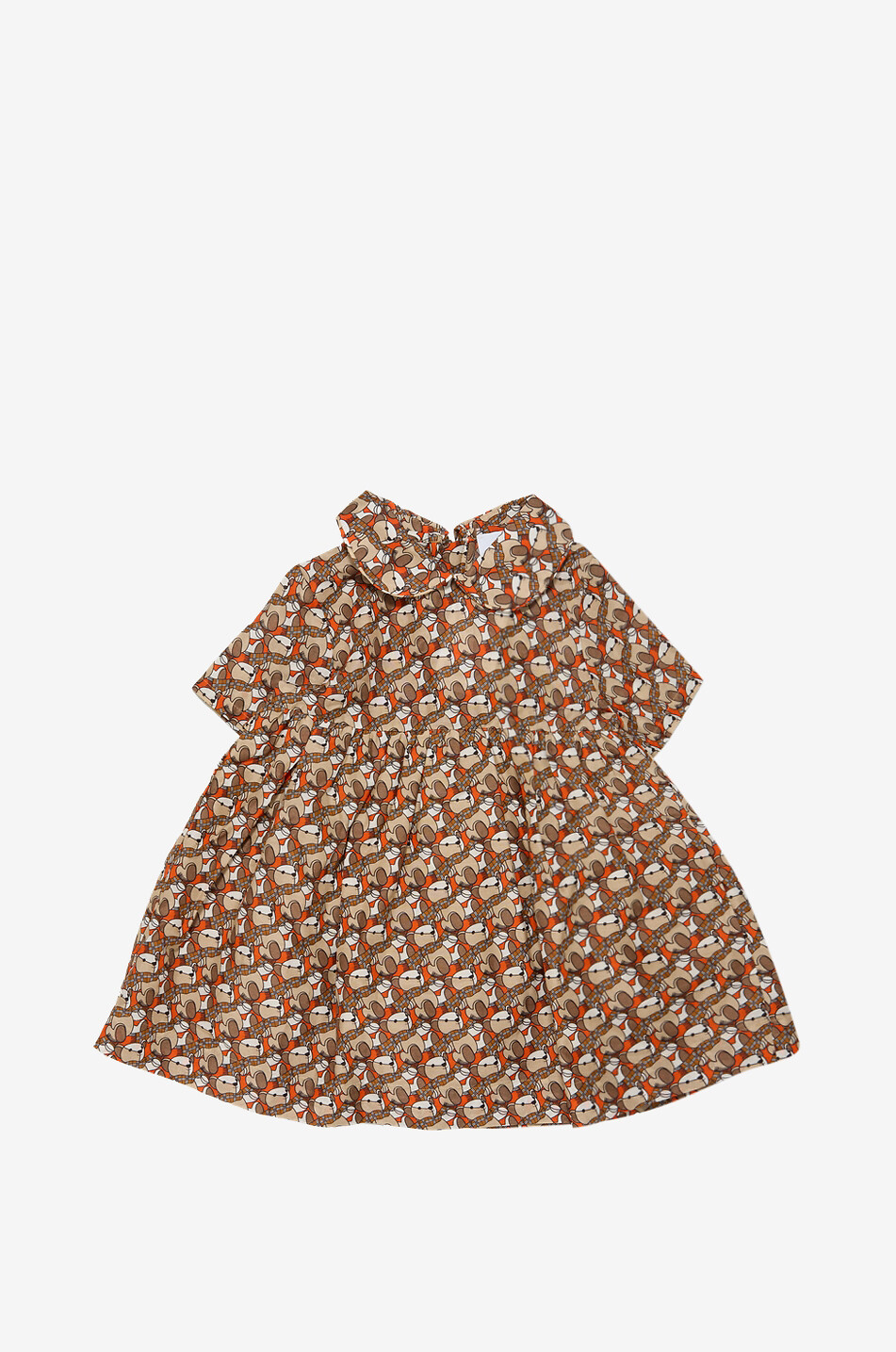 Kurzärmeliges Kleid aus Baumwolle und Seide für Babys