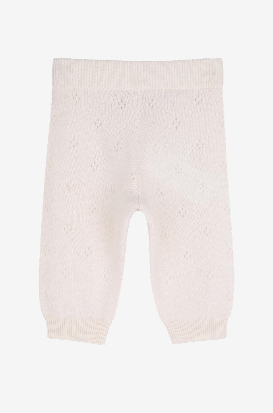 CHLOE Ensemble bébé pull et pantalon en maille ajourée de laine et cachemire brodé fleurs Bébé BLANC CASSE 6