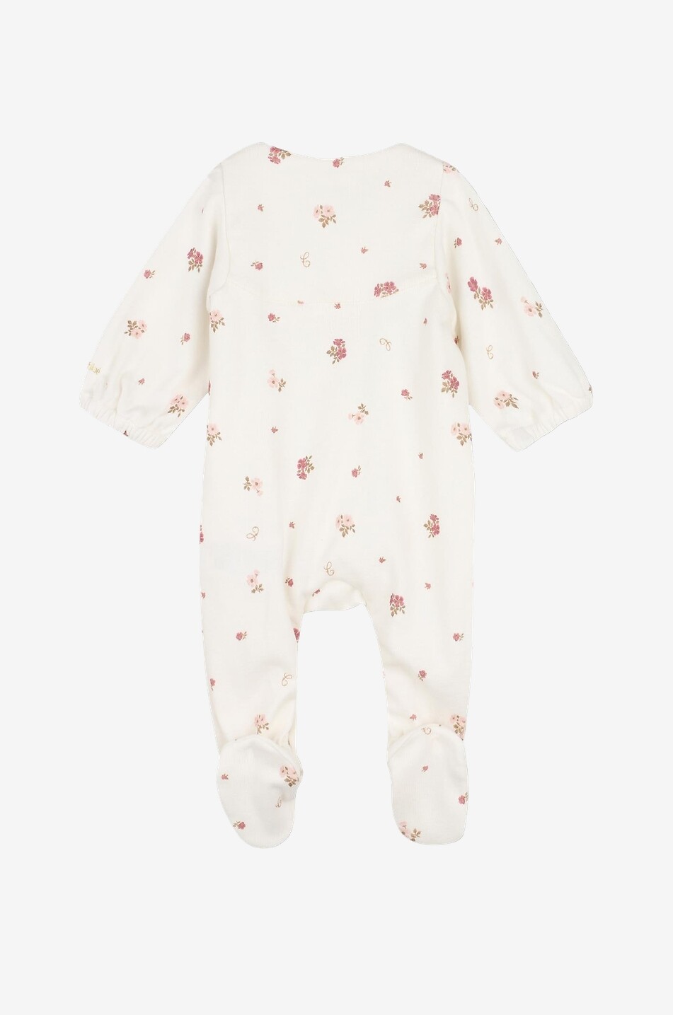 CHLOE Geschenkset mit Pyjama und Lätzchen aus geblümtem Baumwollsamt für Babys Baby CREMEFARBEN 4