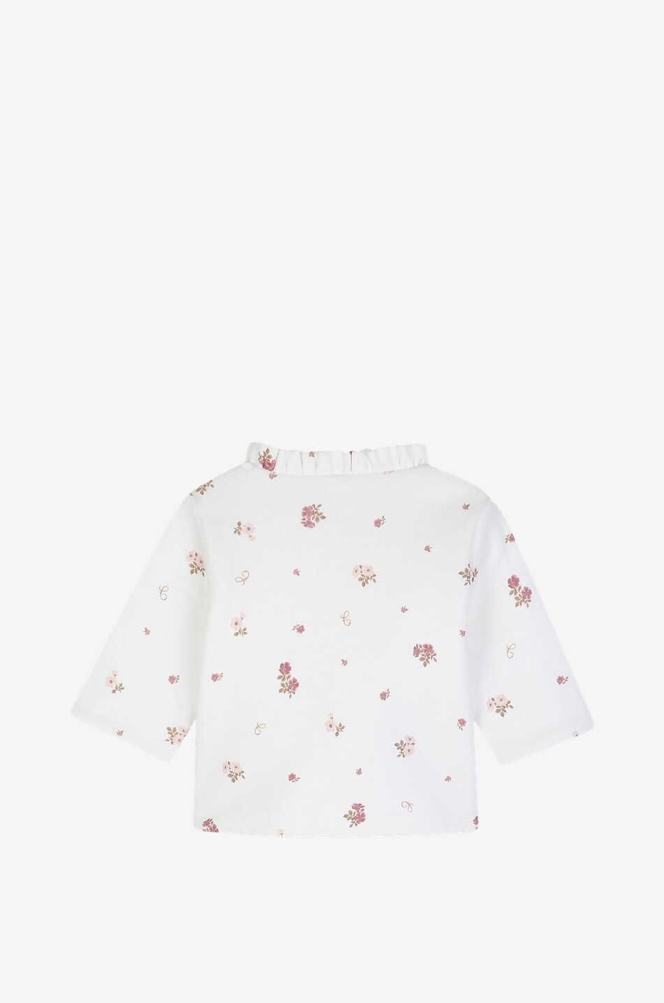 CHLOE Ensemble cardigan et pantalon en coton imprimé fleuri bébé Bébé BLANC CASSE 4