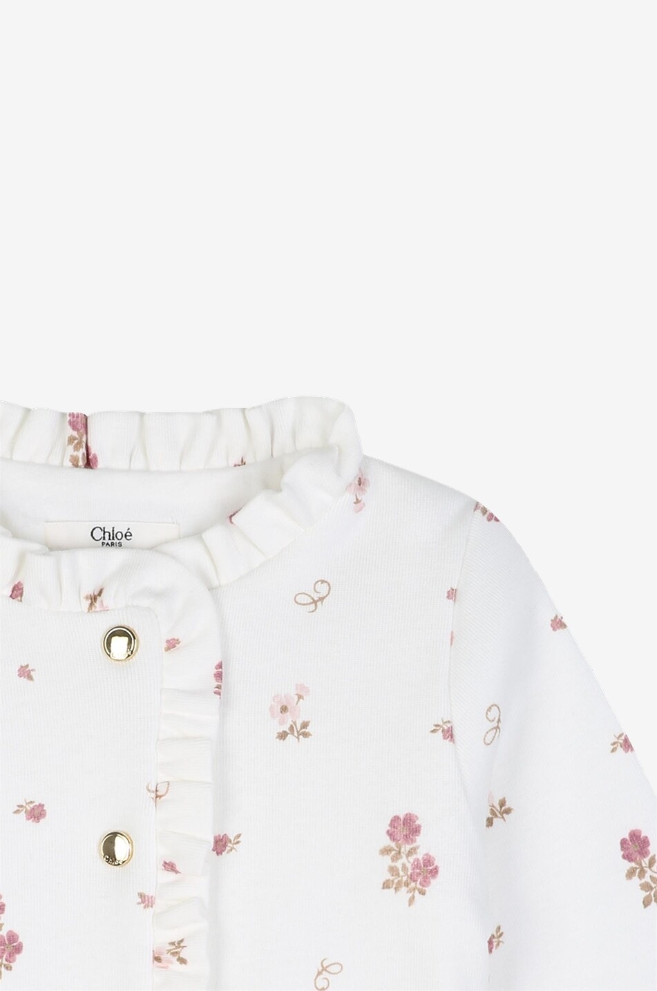 CHLOE Ensemble cardigan et pantalon en coton imprimé fleuri bébé Bébé BLANC CASSE 7