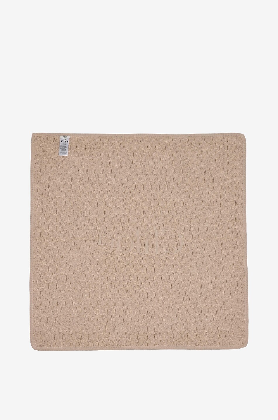 CHLOE Baby blanket in cotton and cashmere knit Baby BEIGE 2
