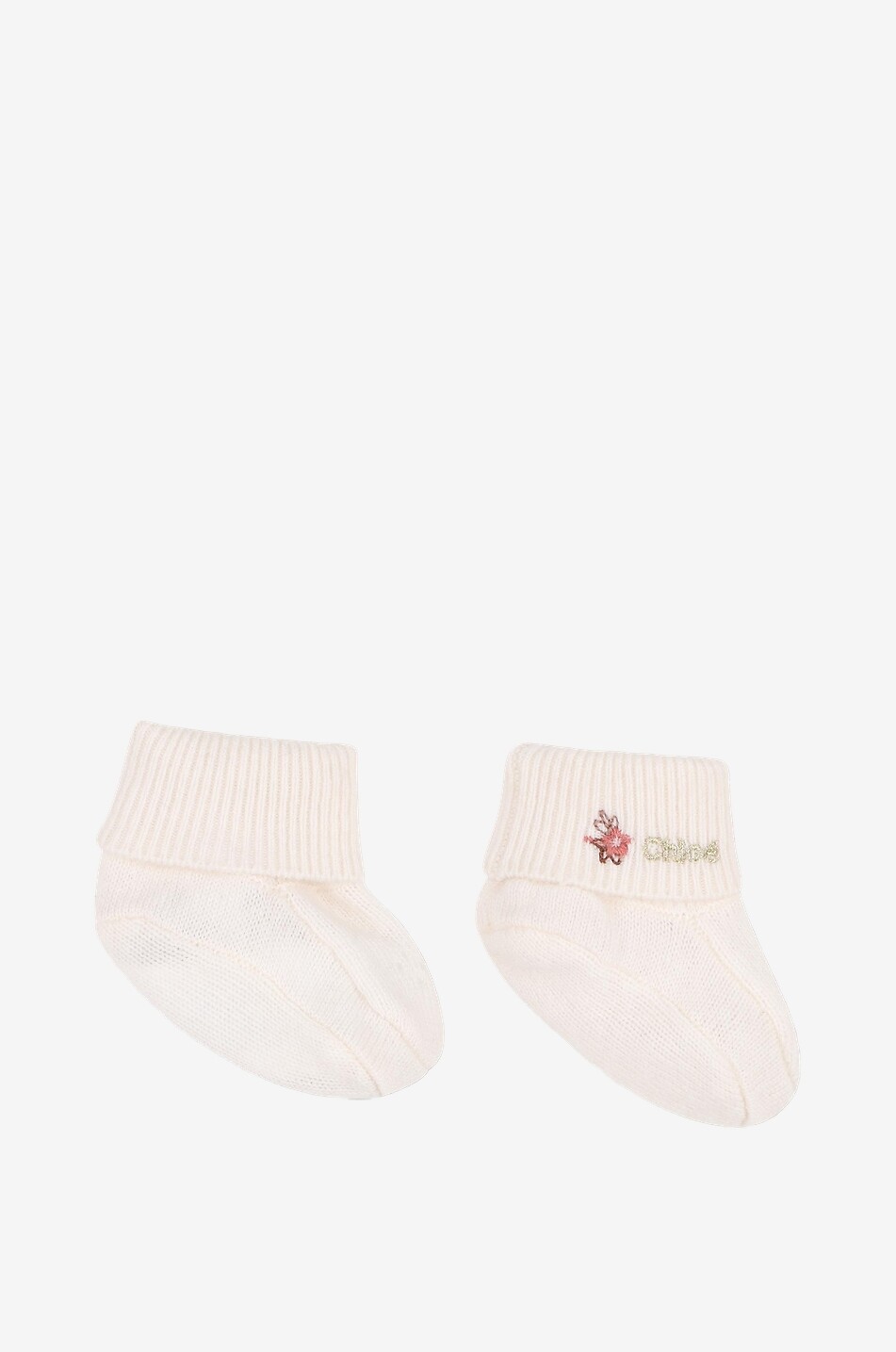 CHLOE Coffret bonnet et chaussettes bébé en laine et cachemire Bébé BLANC CASSE 5