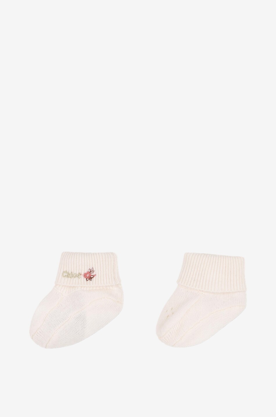CHLOE Coffret bonnet et chaussettes bébé en laine et cachemire Bébé BLANC CASSE 6