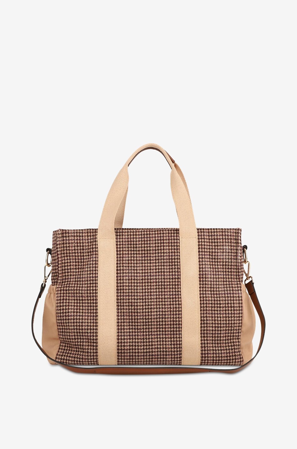 CHLOE Wickeltasche aus Hahnentrittcanvas Baby HELLBRAUN 2
