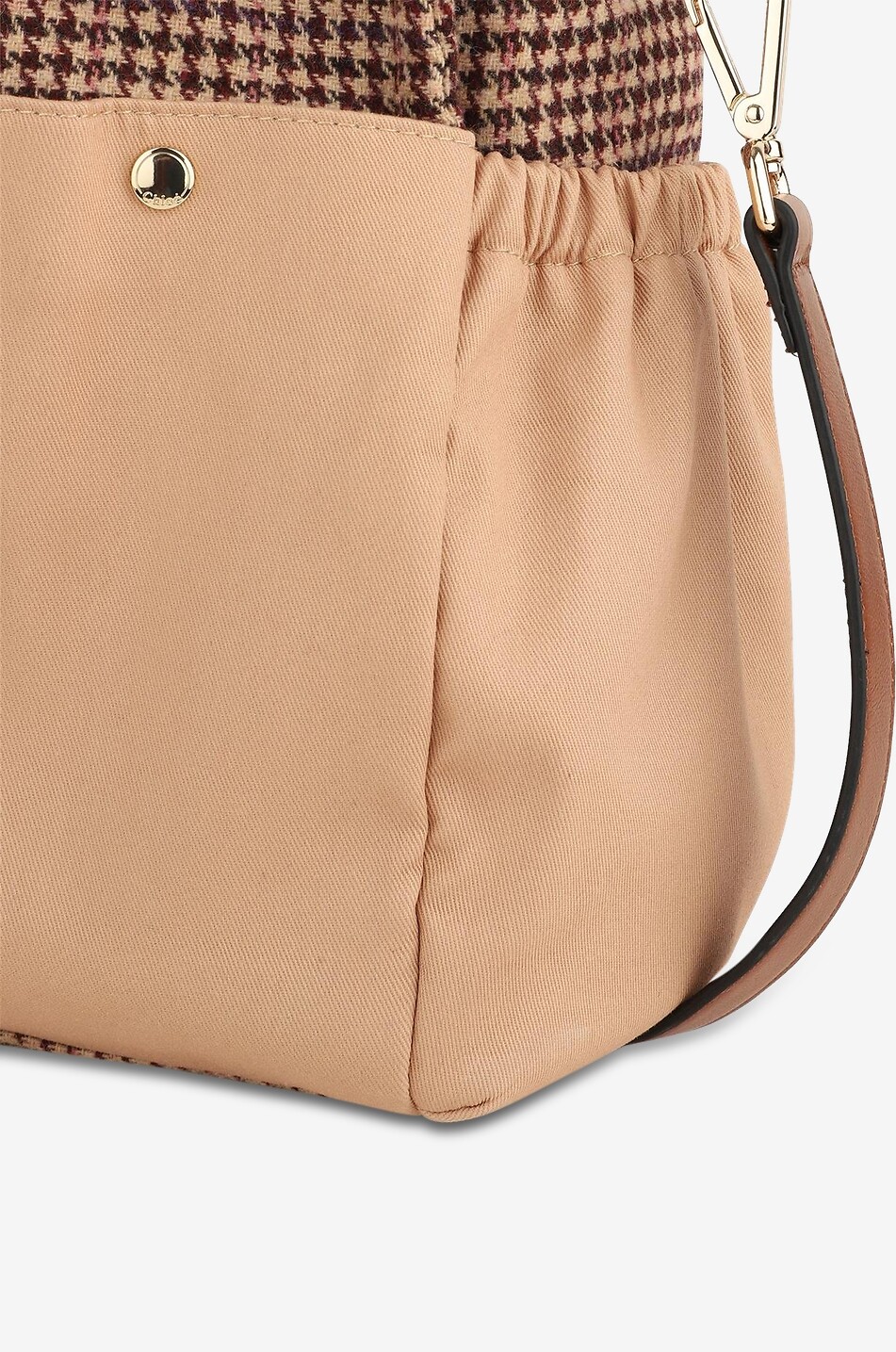 CHLOE Wickeltasche aus Hahnentrittcanvas Baby HELLBRAUN 4
