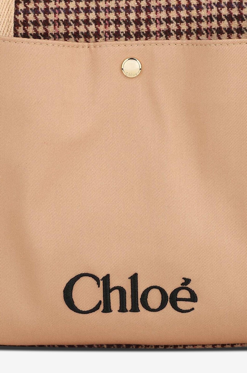 CHLOE Wickeltasche aus Hahnentrittcanvas Baby HELLBRAUN 6