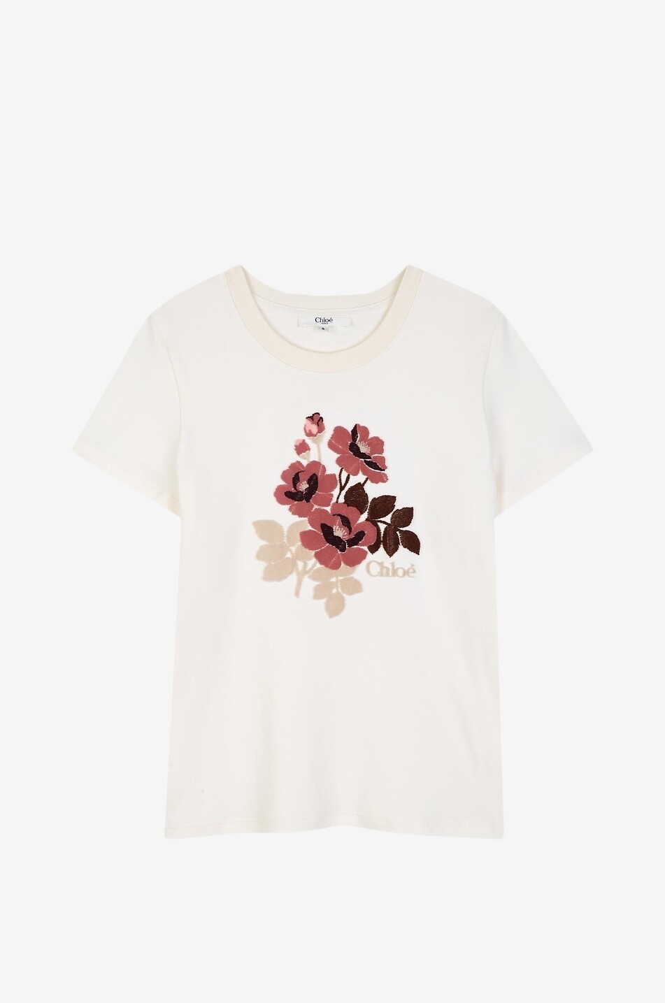 CHLOE Chloé short-sleeved floral girls' T-shirt Girl EGGSHELL 1