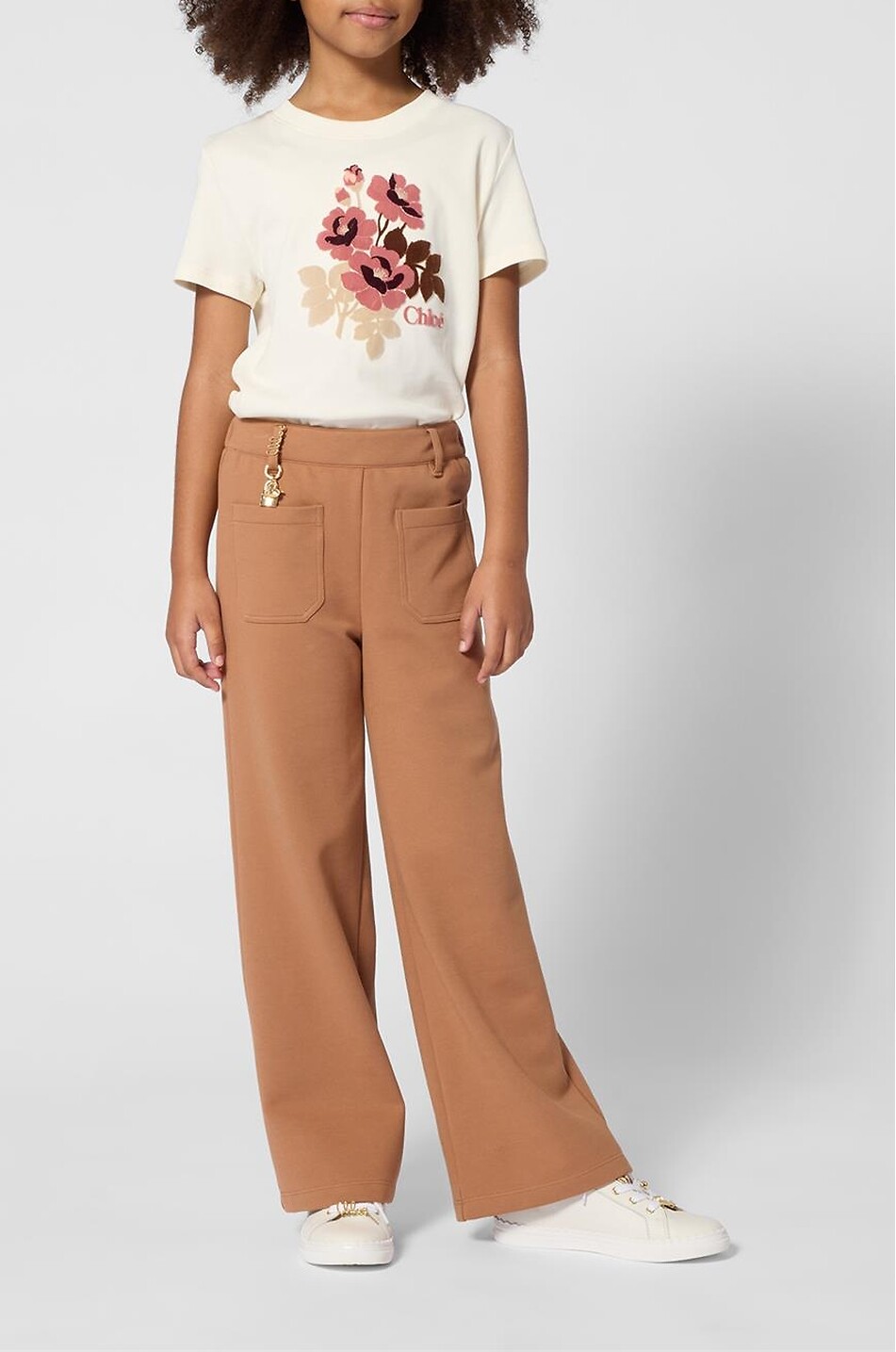 CHLOE Chloé short-sleeved floral girls' T-shirt Girl EGGSHELL 5