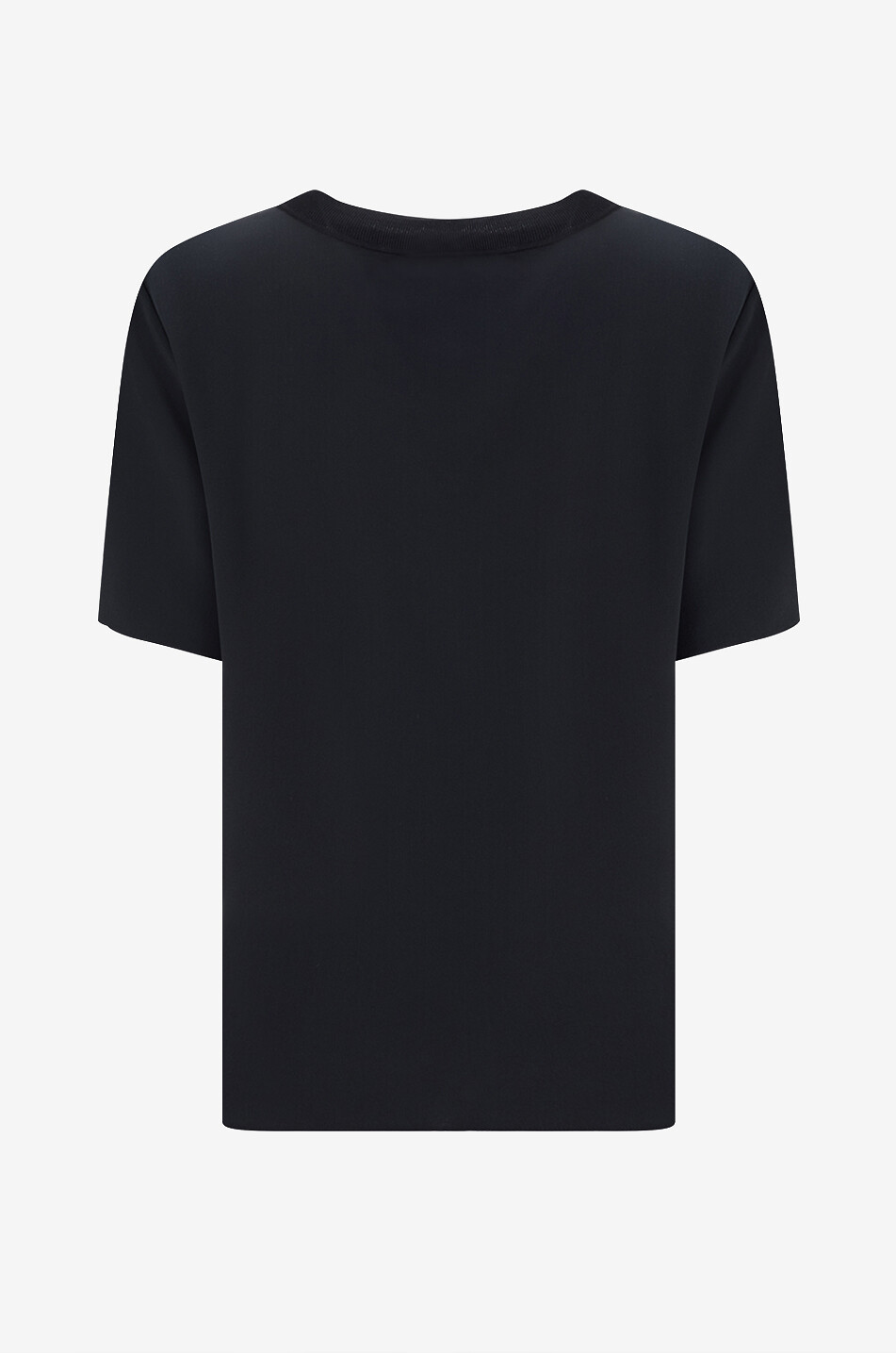MARINA RINALDI Ennio short-sleeved silk T-shirt Women BLACK 2
