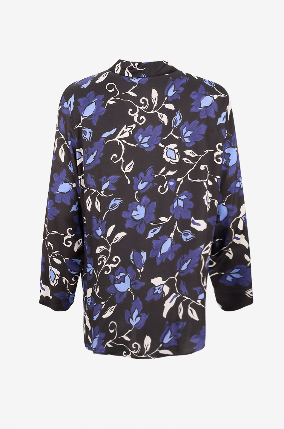 MARINA RINALDI Bernard printed viscose long-sleeved shirt Women DARK BROWN 2