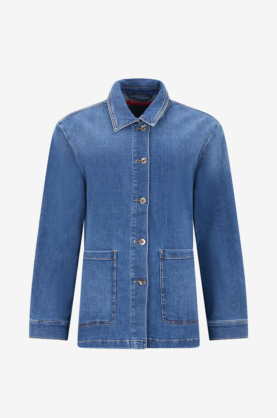 MARINA RINALDI Hello straight denim jacket Women DARK BLUE 1