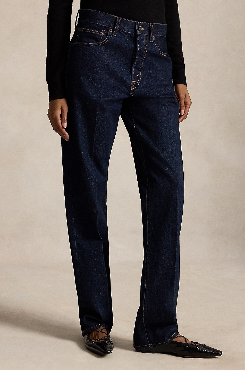POLO RALPH LAUREN Dunkle Jeans Relaxed Straight Damen BLAU 2
