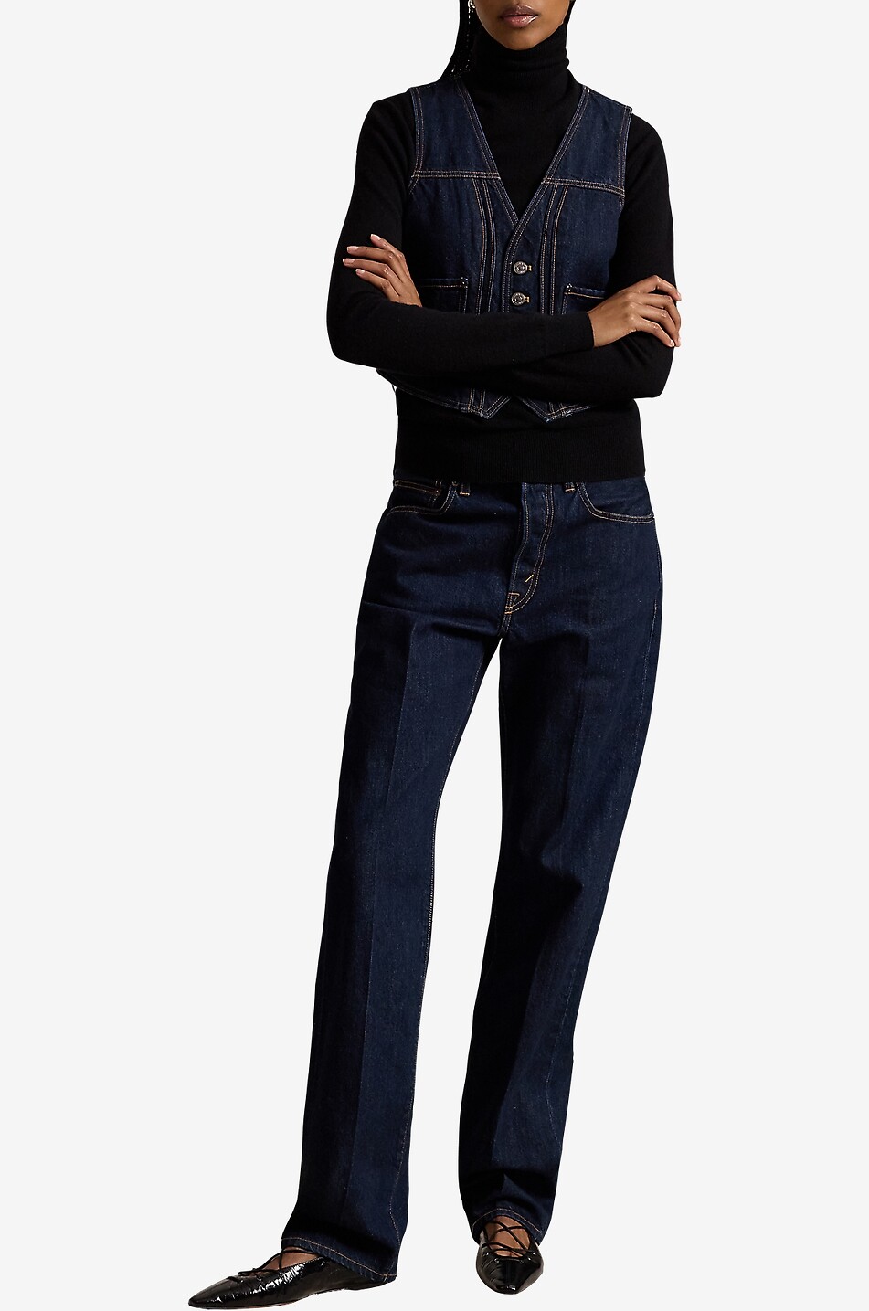 POLO RALPH LAUREN Dunkle Jeans Relaxed Straight Damen BLAU 5
