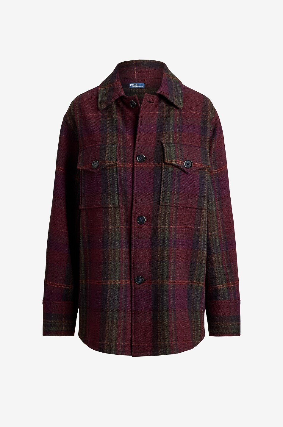 POLO RALPH LAUREN Chemise à manches longues en laine mélangée tartan Femme MARRON 1