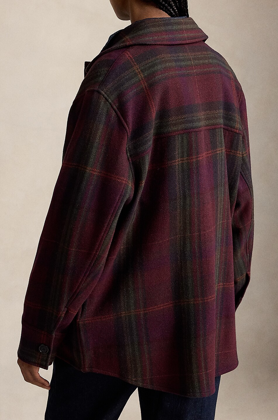 POLO RALPH LAUREN Chemise à manches longues en laine mélangée tartan Femme MARRON 3