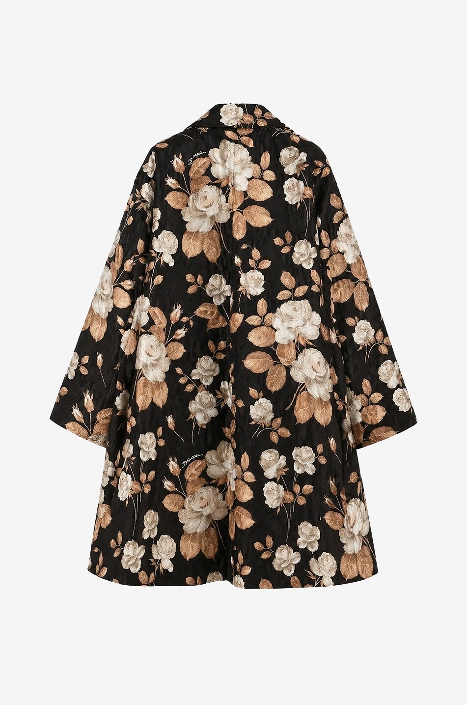 DOLCE & GABBANA Manteau long évasé en jacquard de coton et soie floral Femme MULTICOLORE 2