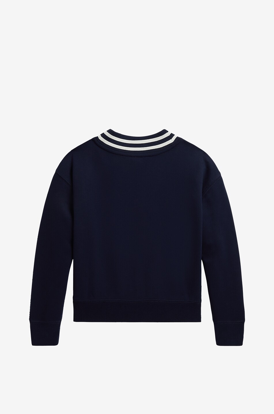 POLO RALPH LAUREN Pony girls' fleece sweatshirt with striped V-neck Girl MEDIUM BLUE 2