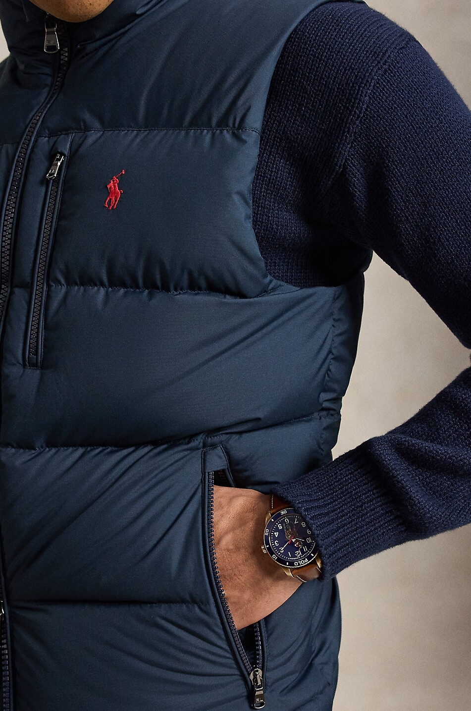 POLO RALPH LAUREN Gorham sleeveless high-neck down jacket Men DARK BLUE 6
