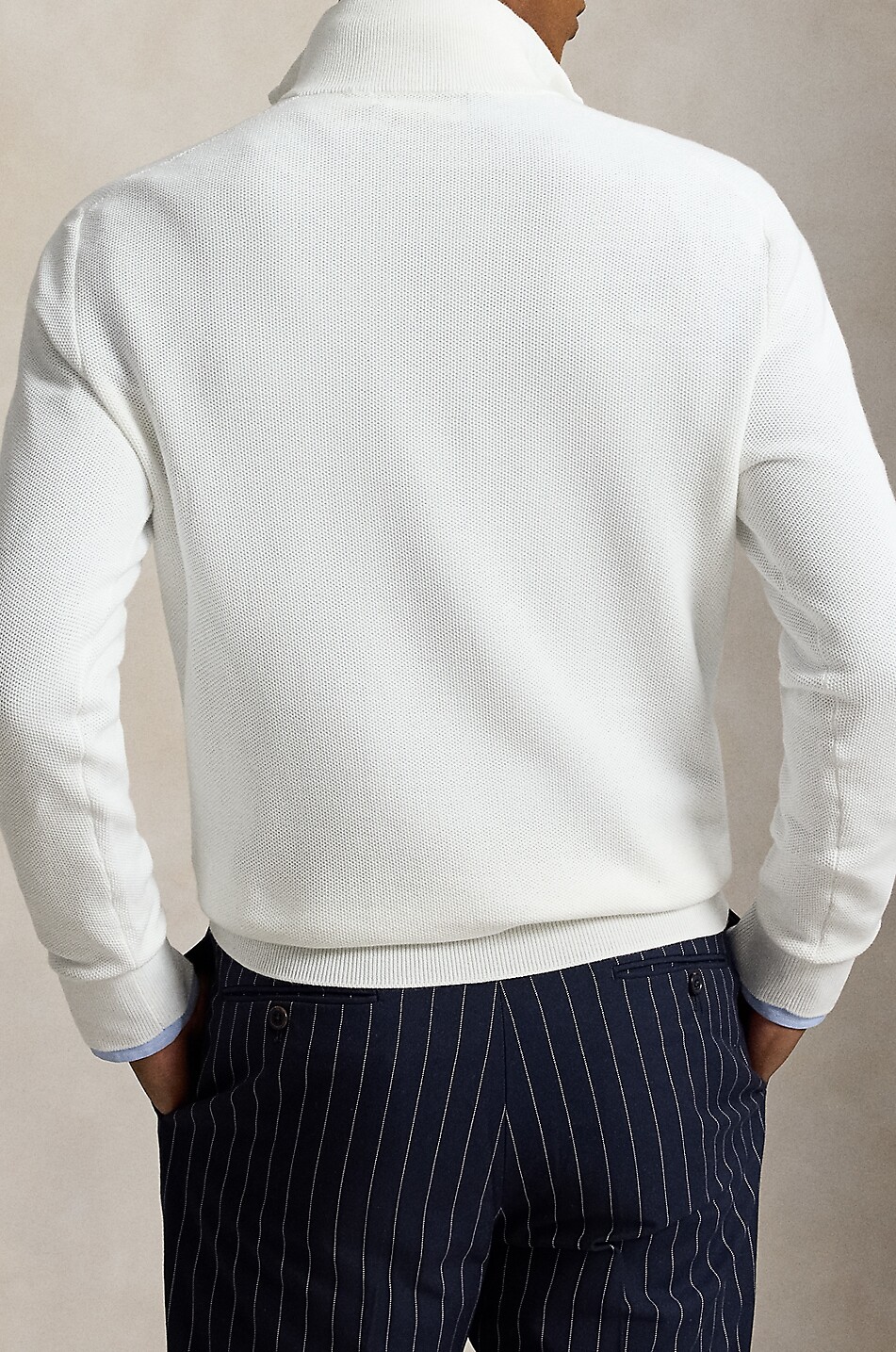 POLO RALPH LAUREN Pony half-zip cotton jumper with stand-up collar Men WHITE 3