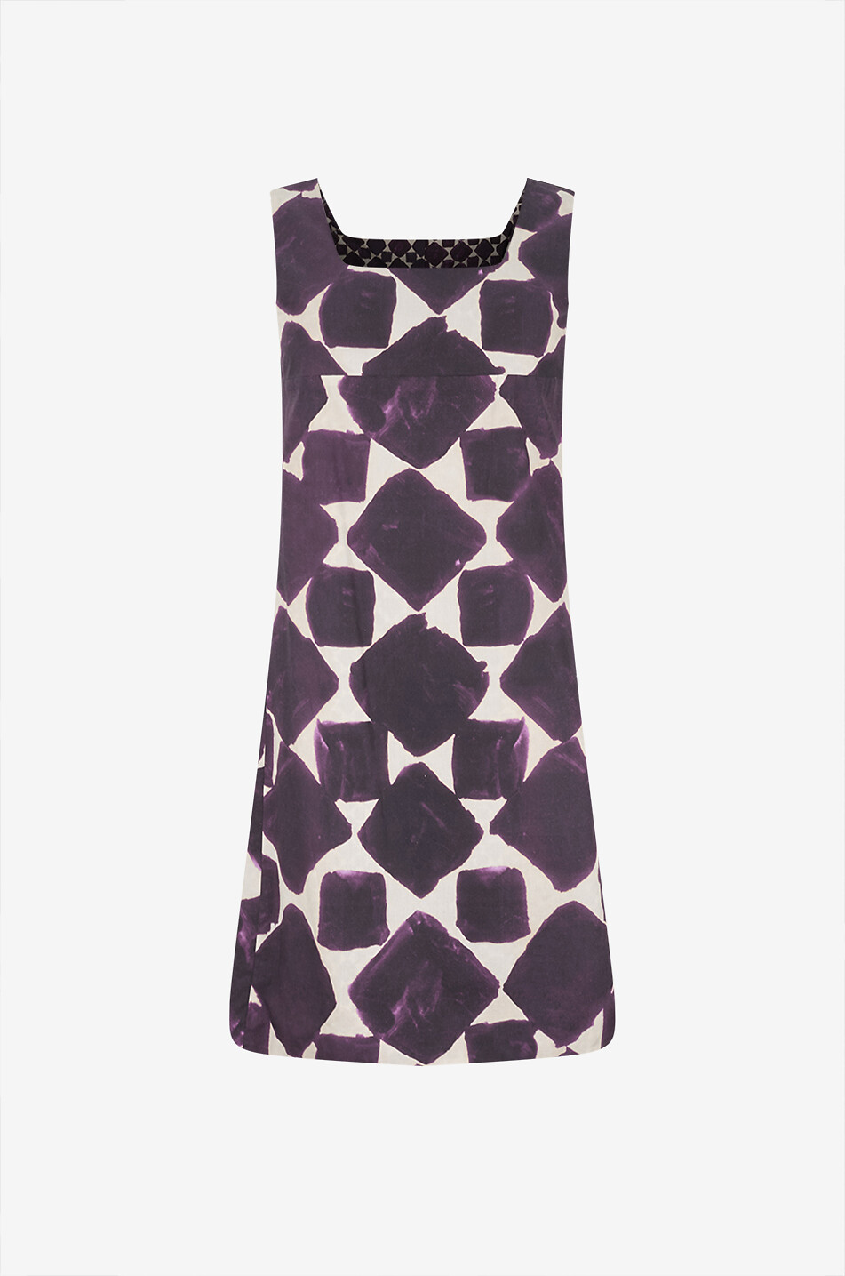 'S MAX MARA Rock printed cotton sleeveless short dress Women DARK PURPLE 1