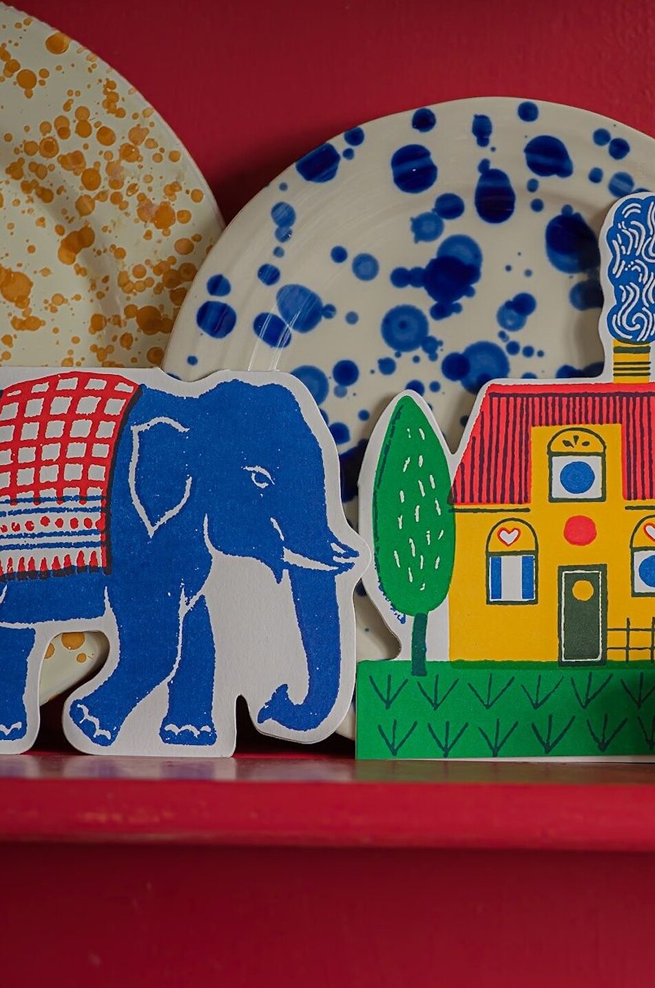 ARCHIVIST Elephant elephant-shaped card Home BLUE 2