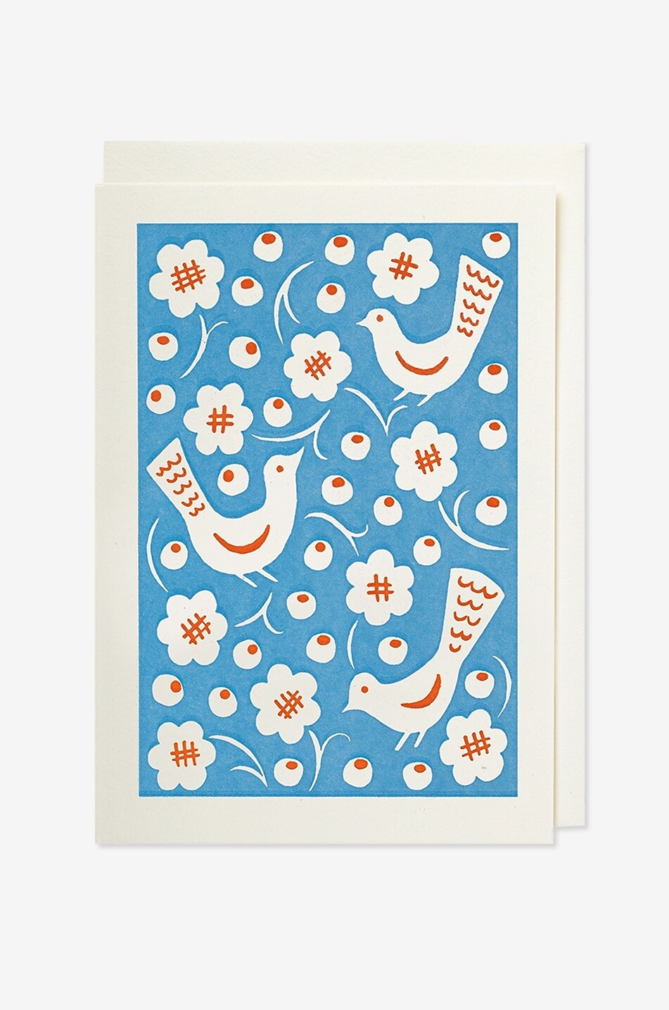 ARCHIVIST Glückwunschkarte Blue Bird Pattern Haus HELLBLAU 1