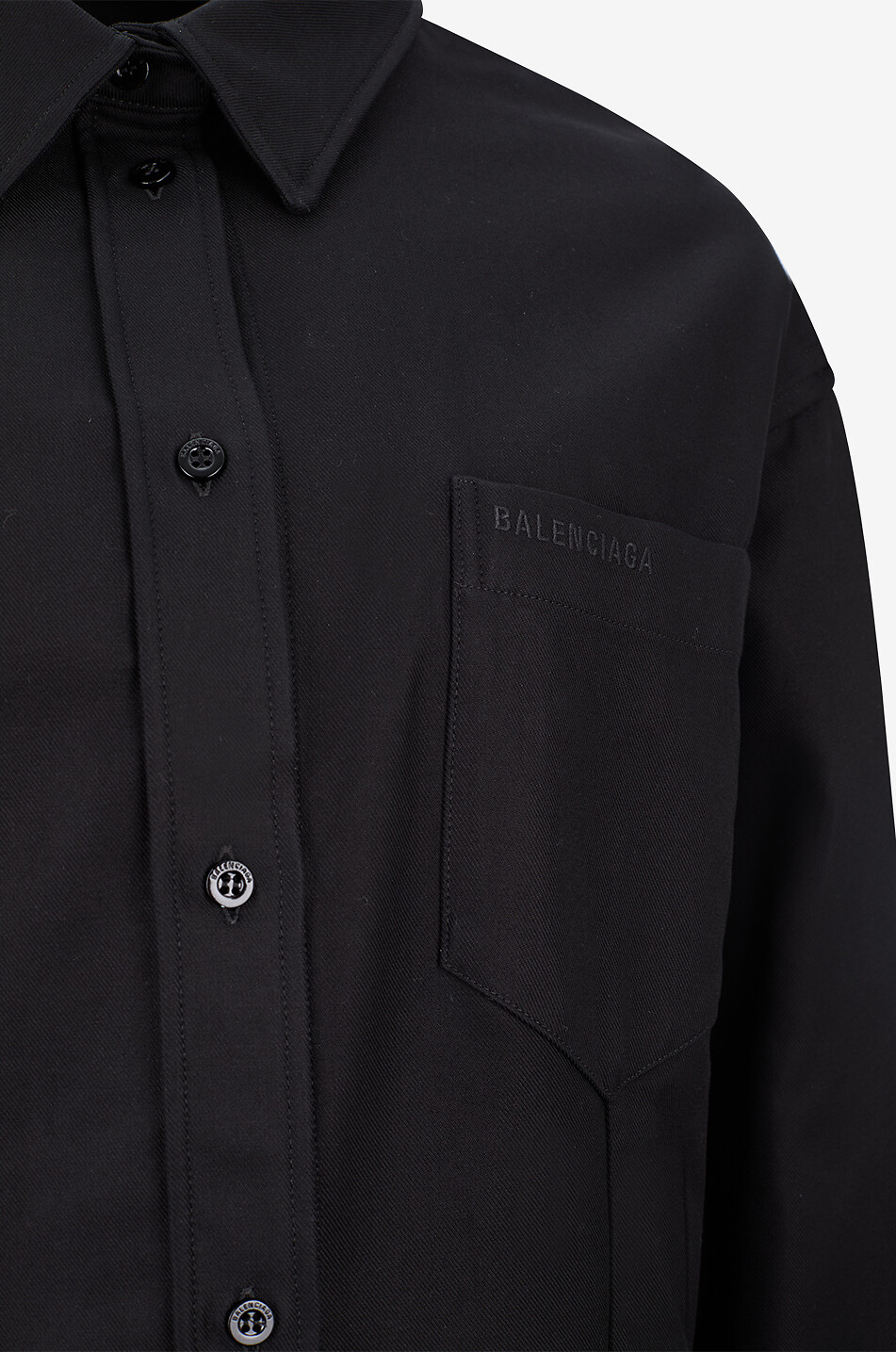 BALENCIAGA Oversize-Hemd langärmelig aus Baumwolle Large Fit Damen SCHWARZ 3