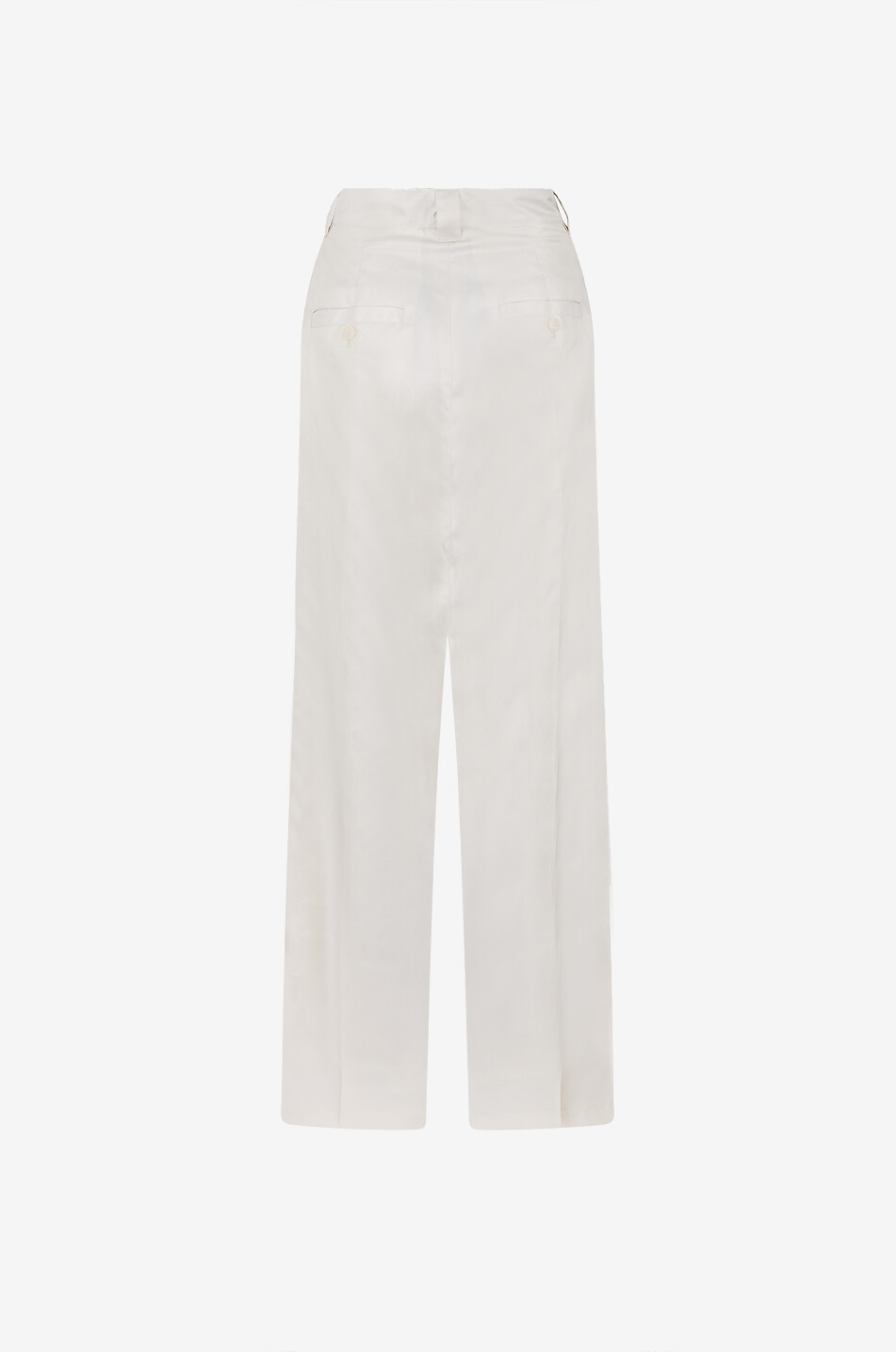 PHOEBE PHILO Pantalon chino droit à pinces en soie mélangée Femme BLANC CASSE 2