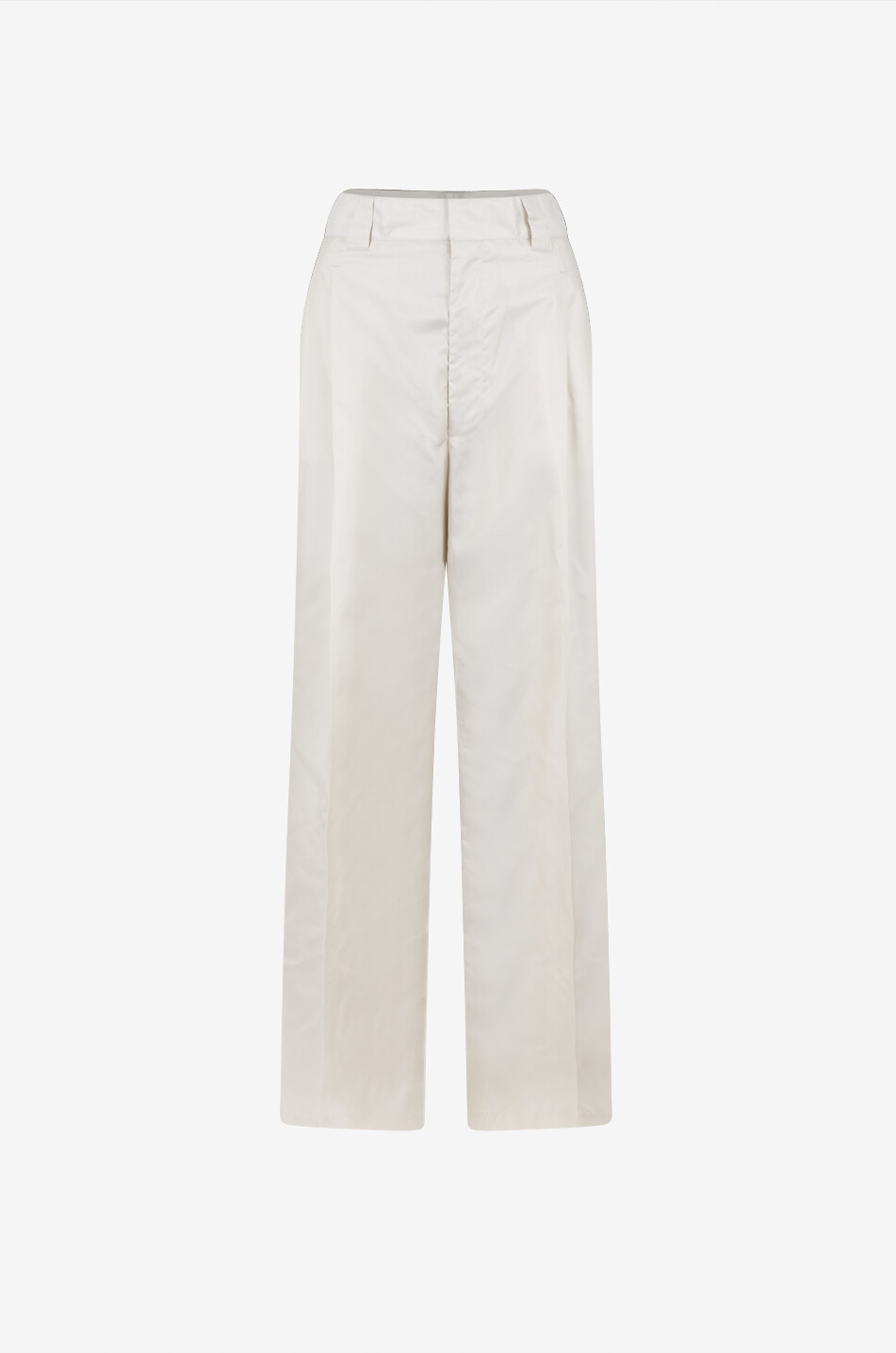 Pantalon chino droit à pinces en soie mélangée