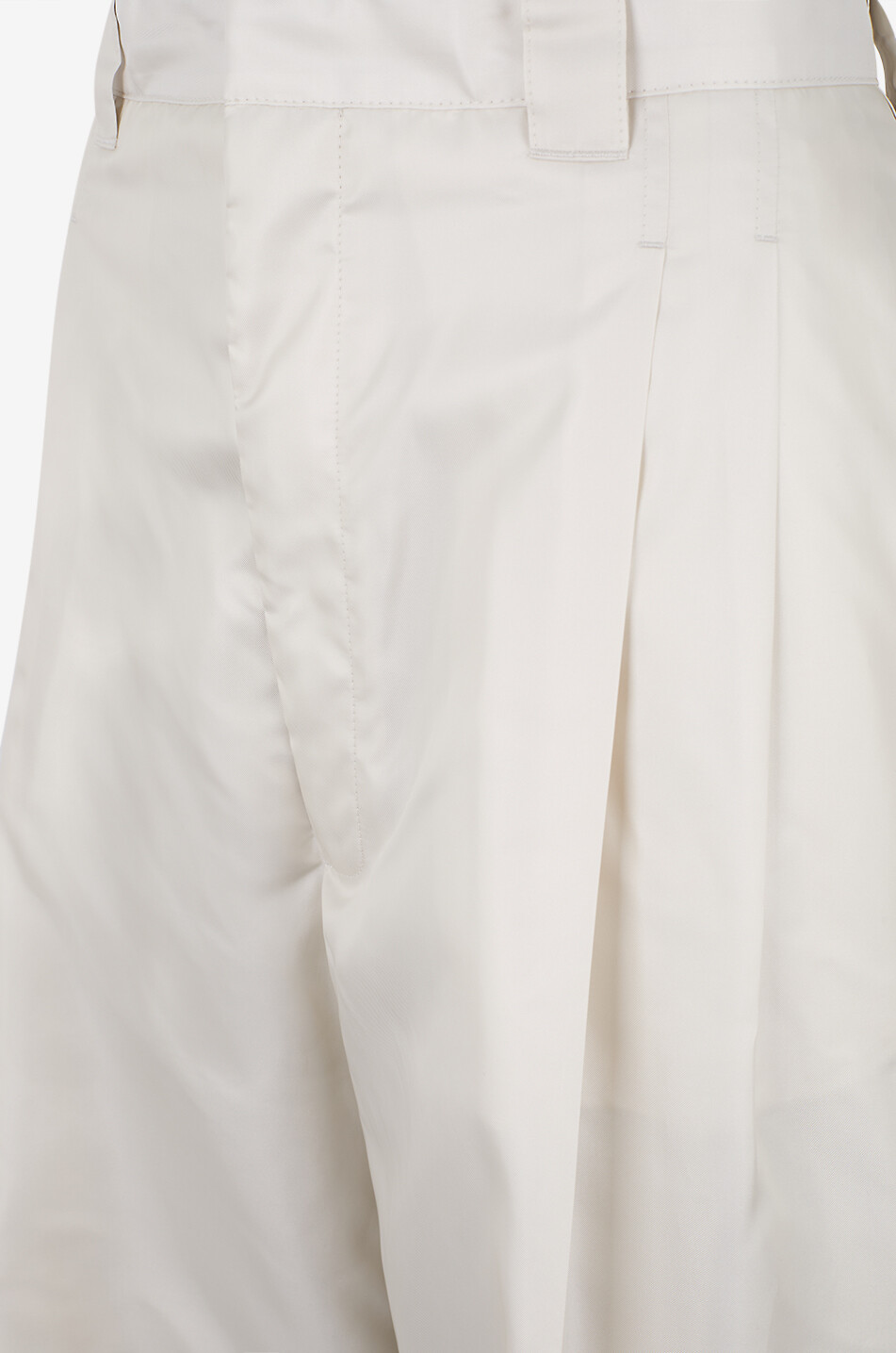 PHOEBE PHILO Pantalon chino droit à pinces en soie mélangée Femme BLANC CASSE 3