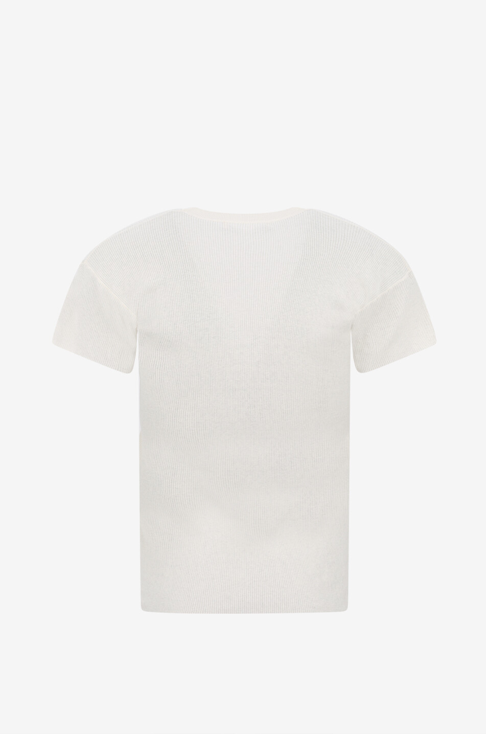 PHOEBE PHILO T-shirt à col rond côtelé en coton et soie Femme BLANC CASSE 2