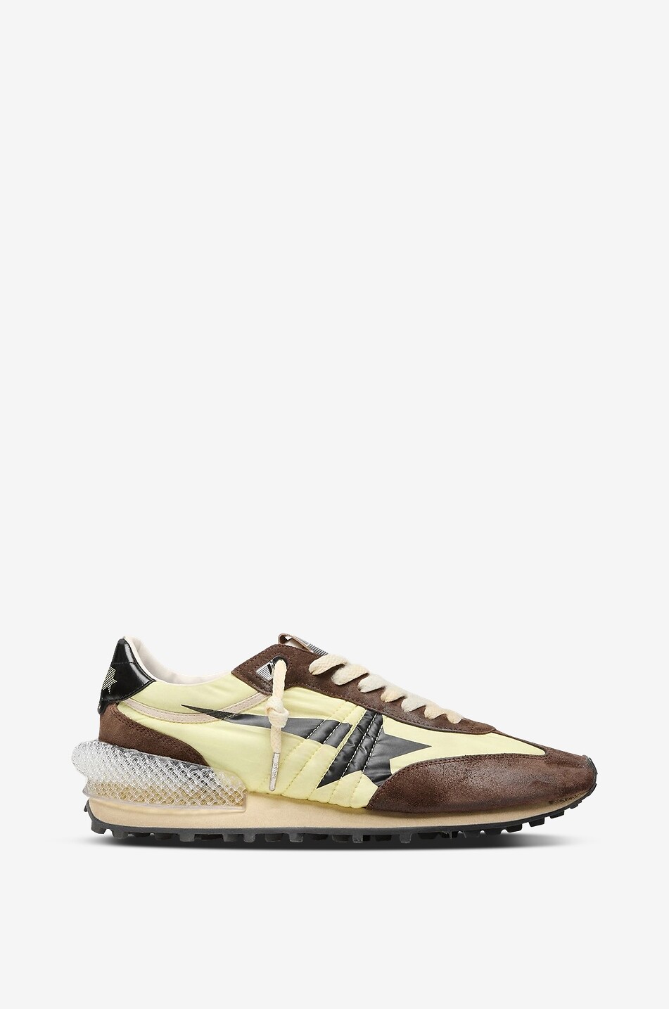 GOLDEN GOOSE Running Marathon quilted nylon and suede low-top trainers Men YELLOW 1