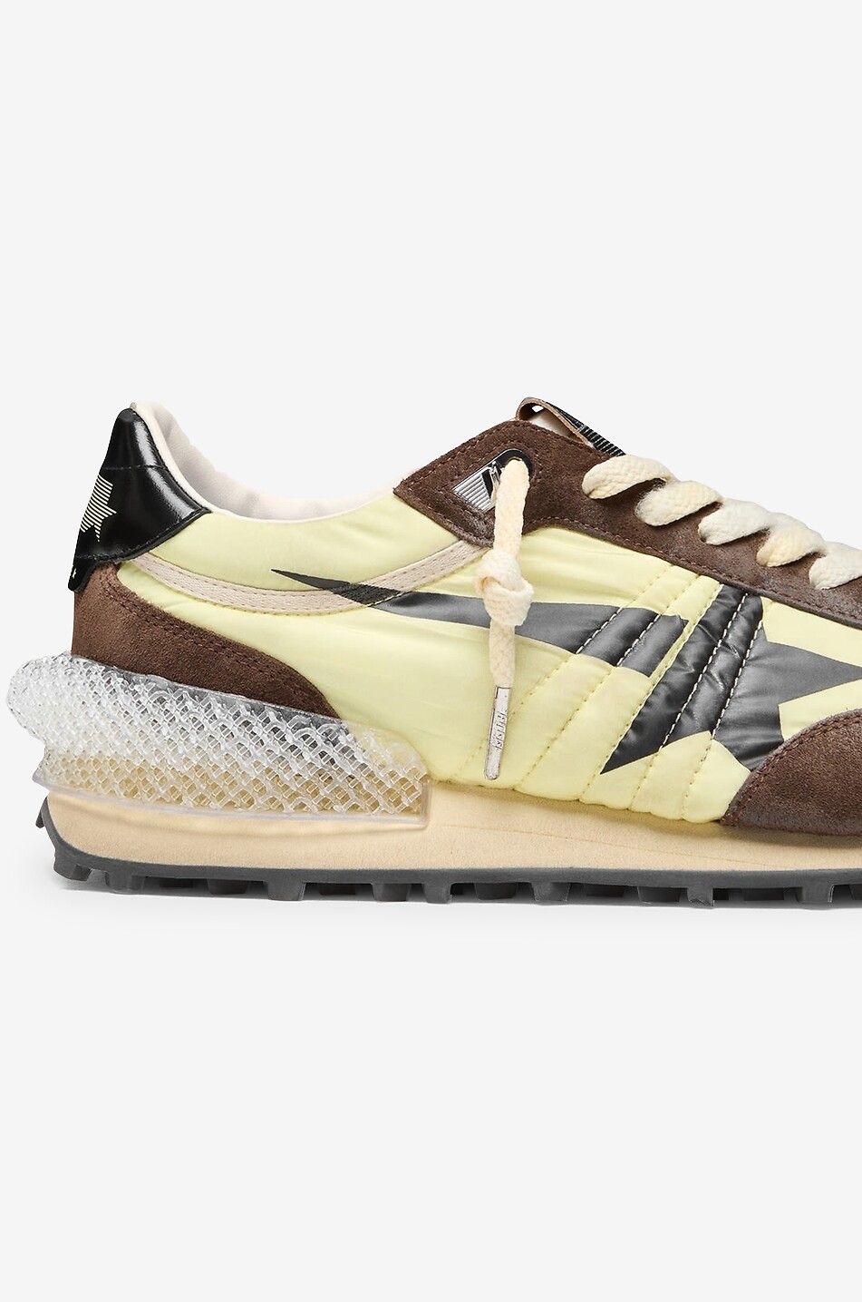 GOLDEN GOOSE Running Marathon quilted nylon and suede low-top trainers Men YELLOW 4
